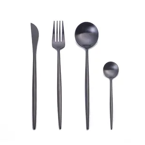 고품질 Fourchette Et Couteau 레스토랑 나이프 스푼 포크 세트 골드 칼 24pcs