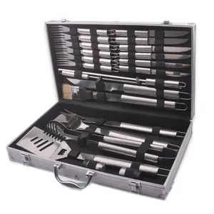 22piece Deluxe barbecue grilling tool set with alu case