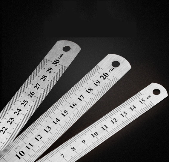 Линейка прямая металлическая, 15 см, 20 см, 30 см