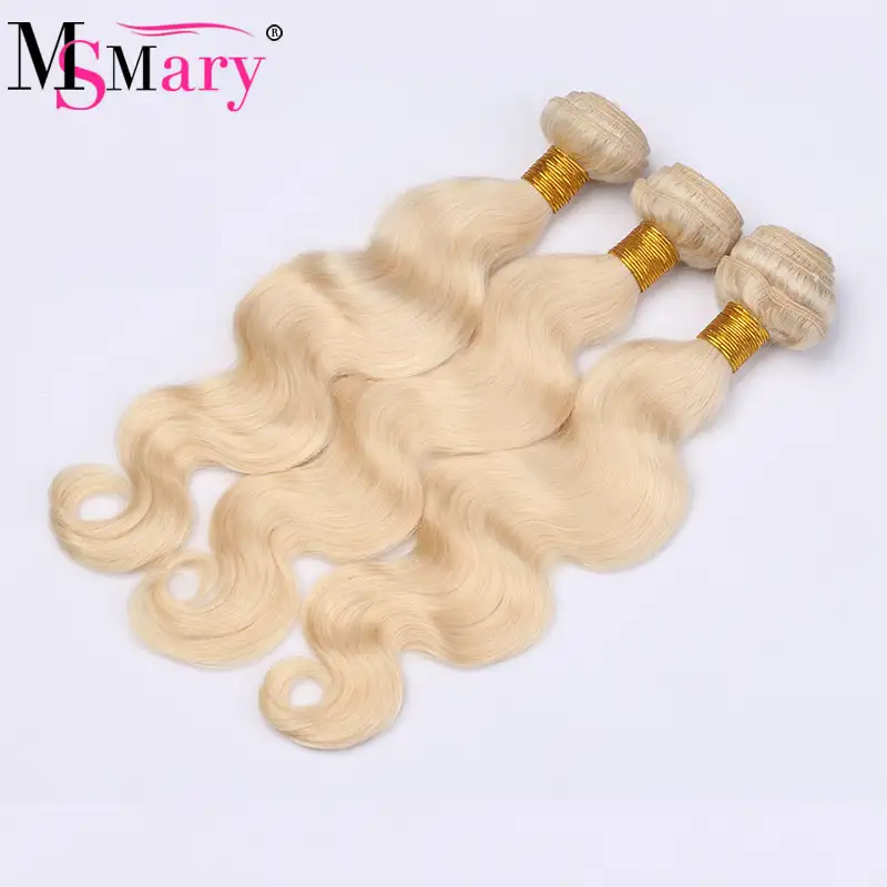 Braziliaanse Body Wave 100% Remy Human Weft #613 Lange Blonde Groothandel Goedkope Braziliaanse Haar Weave Bundels