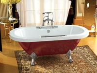 Baignoire ovale autoportante en acrylique traditionnelle, design écologique, longueur 1,7 m, fonction de trempage japonaise pour salle de bain et hôtel