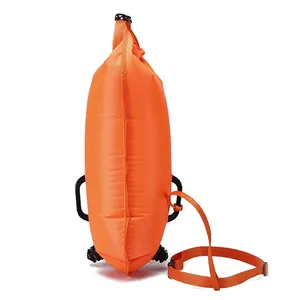 open water safety swim buoy bag in the sea