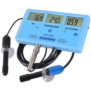 เครื่องวัดอุณหภูมิมัลติฟังก์ชันแบบ5-In-1,เครื่องวัดค่าPH, CF, EC, TDS (Ppm) สำหรับตู้ปลา - Product Image 1