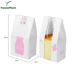 Dầu Proof Thiết Kế In Bao Bì Giấy Tùy Chỉnh Nướng Bánh Mì Nướng Bánh Mì Với Cửa Sổ Nhựa Rõ Ràng - Product Image 5