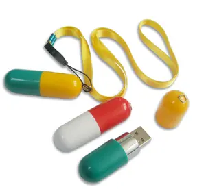 Mini clé USB en forme de pilules, 32 go, en plastique, avec corde