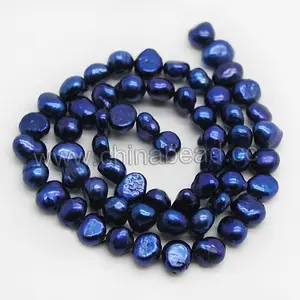 Chaîne de perles d'eau douce naturelles, perles bleues naturelles de 6 à 7 mm <span class=keywords><strong>en</strong></span> <span class=keywords><strong>vrac</strong></span> - Product Image 1