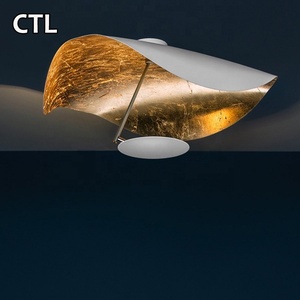 Cappello in metallo di lusso oro nero per interni decorazioni in lamina di luce moderno lampadario a Led per Hotel a casa - Product Image 5