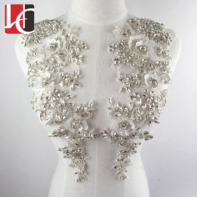 HC-3928 Hechun 3d Bloem Crystal Rhinestone Applique Voor Hoofddeksels