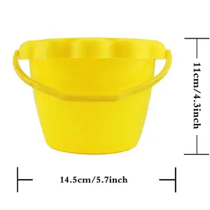 Pail de plástico para praia e areia, pequeno, balde de brinquedo para praia, pacote com 5 pacotes de 1.5 l, pequeno para moldes de areia na caixa de areia - Product Image 3
