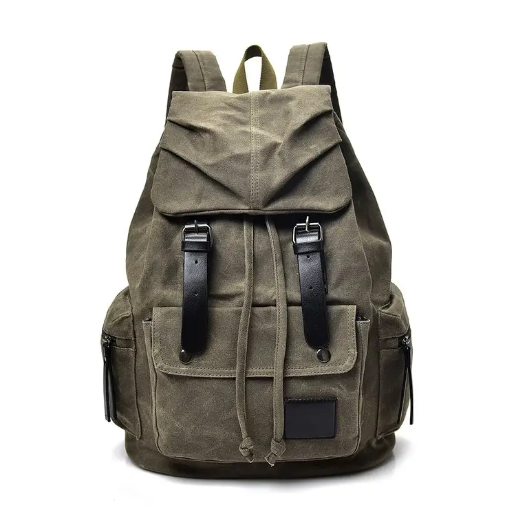 Man's canvas vintage backpack Korean simple student's school bag outdoor travel leisure backpack