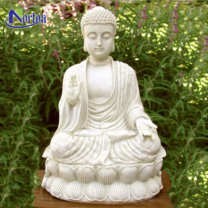 Ucuz fiyat antika meditasyon buda heykel doğal taş mermer buda oyma heykeli NT-MSZ018