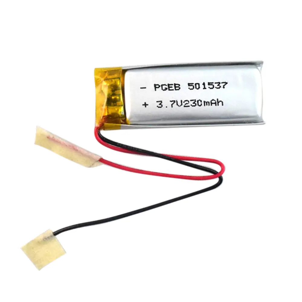 501537 rechargeable lithium polymer battery 3.7v 230mah