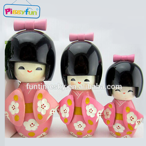 Mini mignon en bois artisanat traditionnel Roly-poly <span class=keywords><strong>Kokeshi</strong></span> japonais bébé poupée modèle de mode jouet - Product Image 4