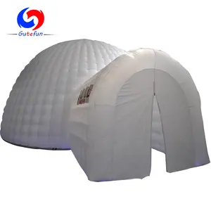 outdoor backyard light weight waterproof oxford cloth automatic white igloo tent inflatable cave dome tent for winter