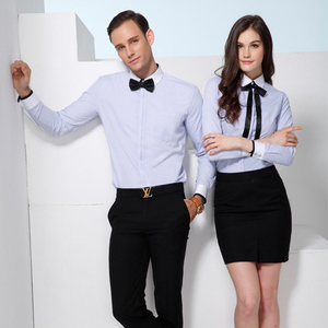 Großhandel Neueste Männer und Frauen das gleiche Design Baumwoll hemd von Dressing Office Business Suit - Product Image 1