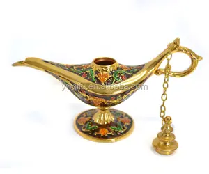 Китайская латунная цветная лампа aladdin, сувенирная лампа QF3026