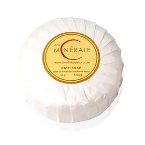 hotel amenities shower bath 15g white small one-time hotel skin care solid soap with pleated wrapped