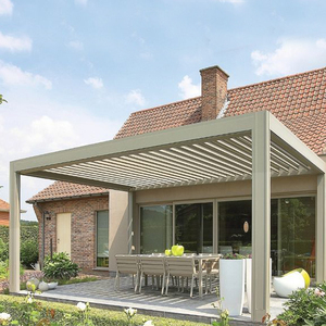 10 pieds x 10 pieds Motorisé réglable imperméable résistant au soleil auvent à persiennes en aluminium pergola - Product Image 6