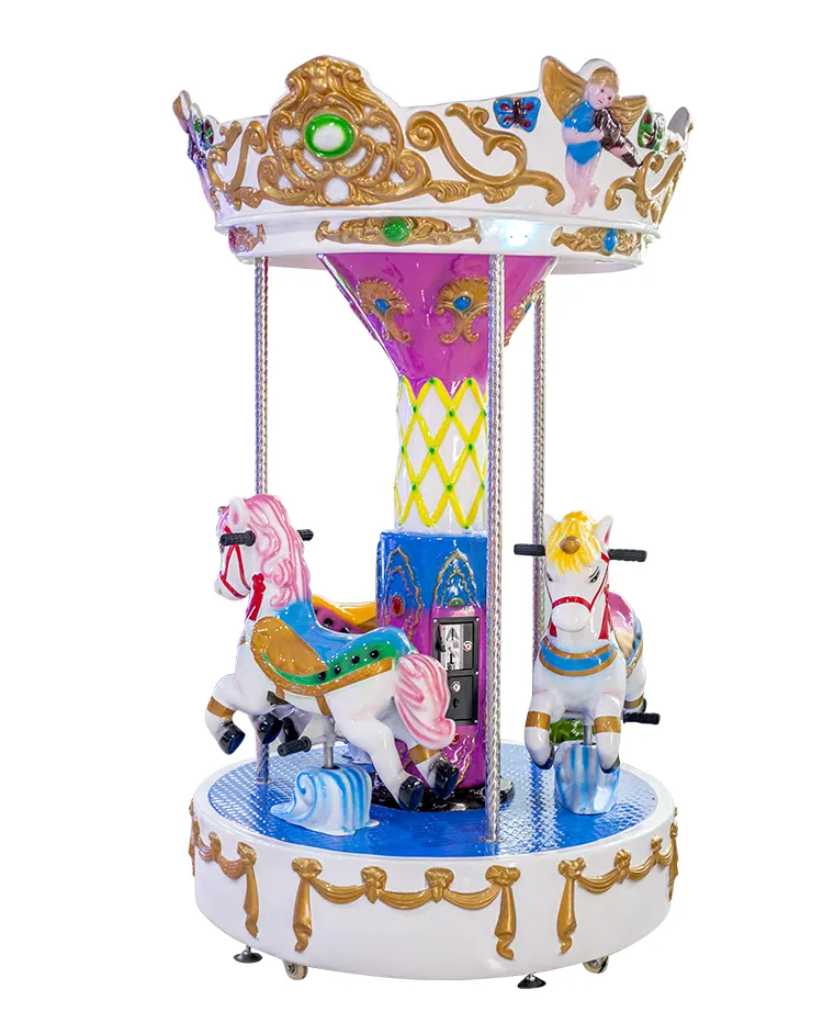 Factory price merry go round carousel for sale inflatable christmas musical carousel rides 3 seats mini kids carousel horse