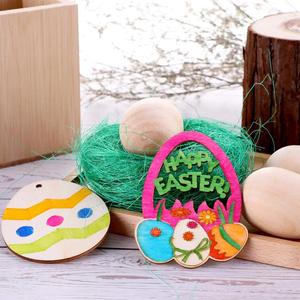 60pcs Set 6 Style Blank <strong>Wooden</strong> Embellishments <strong>Egg</strong> and Bunny Shape Hanging Ornaments <strong>Easter</strong> Party Decorations - Product Image 5