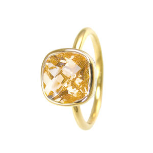 925 sterling silver <b>citrine</b> Gemstone <b>Ring</b> gold vermeil - Product Image 1