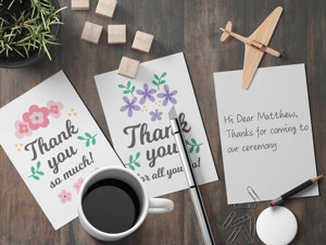 Tarjetas de agradecimiento de 48 unidades, venta al por mayor de fábrica, papel de 250 gsm, tarjeta de agradecimiento de 4x6 pulgadas - Product Image 3