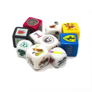 OEM personalizzato D6 formato differente acrilico dadi 3D stampato di colore di plastica gioco da tavolo gioco di dadi per il Gioco di Ruolo