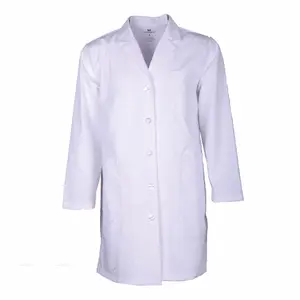 Comfortable Cotton Science Medical Lab Coat Hospital Uniforms Lapel single-breasted mid-length doctor nurse Lab Coat Designs