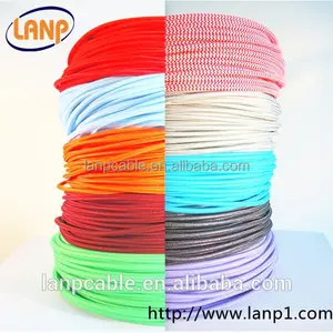 Electrical Wire Textile Covered 3C Nylon Braided Lighting Cable 0.5/0.75/1.5/2.5sq mm