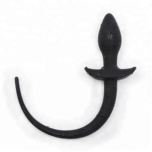Silicona pura Anal Plug Tail Black Long Dog Tail Butt Plugs Ball Dilator Butt Plug <span class=keywords><strong>Gay</strong></span> - Product Image 1