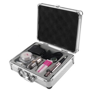 Professionele Lege Zilver Aluminium Permanente Make-Up <span class=keywords><strong>Tattoo</strong></span> Machine Doos Draagbare Draagtas Voor Wenkbrauw Microblading - Product Image 1