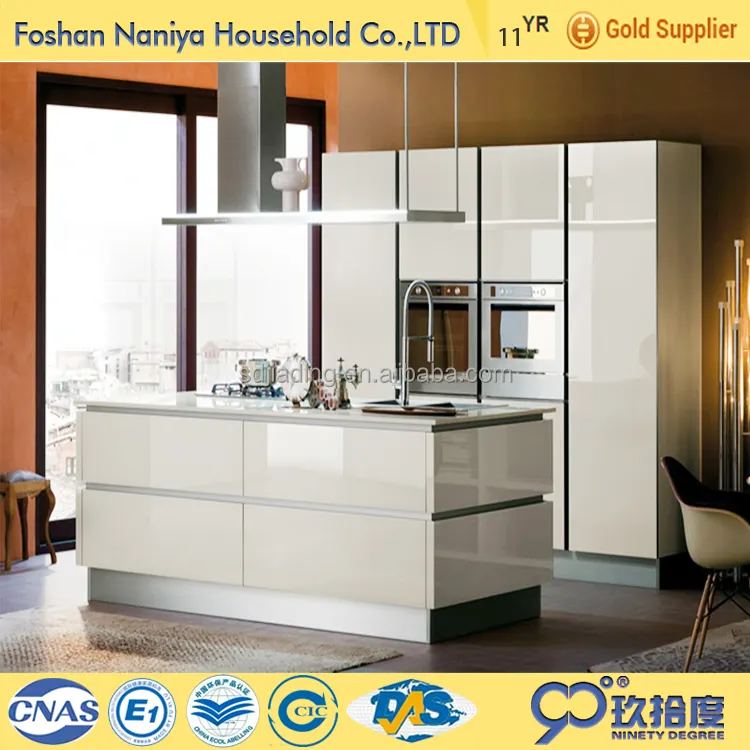 Eerlijke prijs parel wit keukenkast met transparante glazen keukenkast deuren