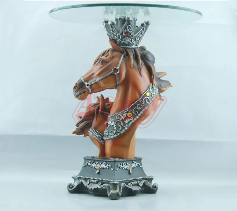Mesa de chá estatueta de cavalo para decoração de casa mesa de café