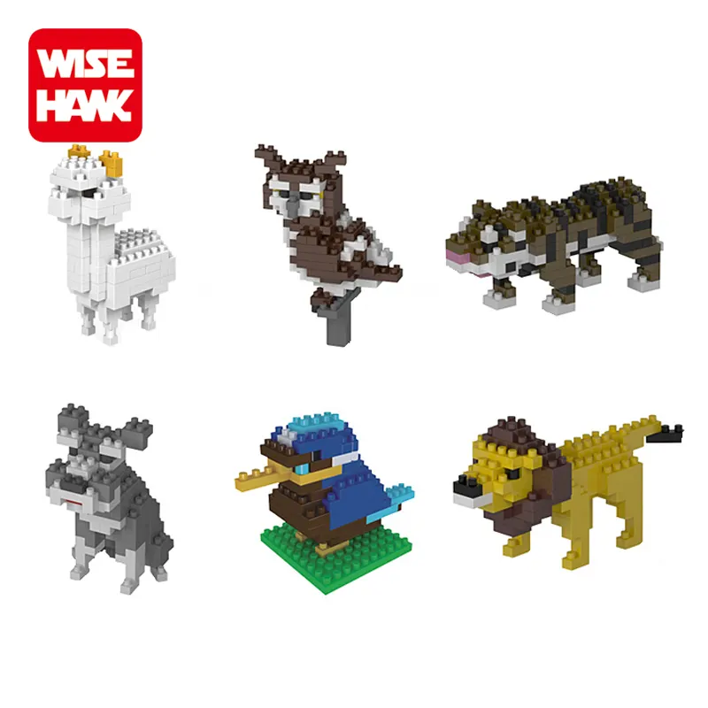 Wisehawk smart connection toys diamond block animal model wholesale kids toys