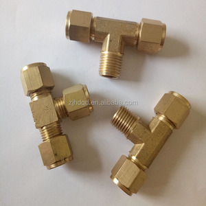 Unión en T de compresión de latón, Conector de 3 vías, tubo de 1/4 ", manga de ferrels de compresión de latón macho, conector rápido de tres vías - Product Image 6