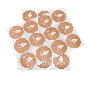 Custom Printed Circle Round Vinyl Adhesive Logo Label Sticker Printing, Synthetic Paper Flat Sheet Bottle Label Sticker