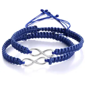 Wholesale handmade braided infinity rope bracelet friendship couples 2019