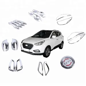 Chất Lượng Cao 25 Cái ABS Bên Ngoài Bìa Trim Chrome Kits Bìa Xe Phụ Kiện Full Set Cho HYUN-DAI IX35 2013 +