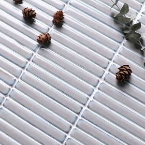 Trung Quốc Nhà cung cấp Stack trái phiếu giá rẻ tráng men Glossy grey gốm Dải Gạch <span class=keywords><strong>Mosaic</strong></span> mô hình - Product Image 2