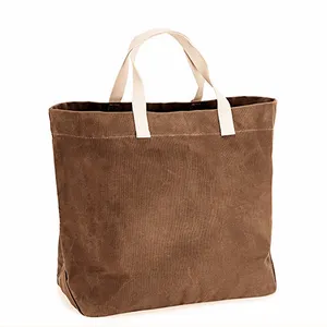 Reusable Grocery Bag Heavy Duty 16 ounce Waxed Canvas Shopping Tote Bag