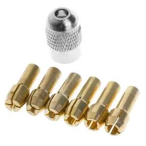 Durable and practical 7pcs 1-3mm Silver nut Brass chuck Mini Drill Brass Collet Chuck for Rotary Power tools accessories kit