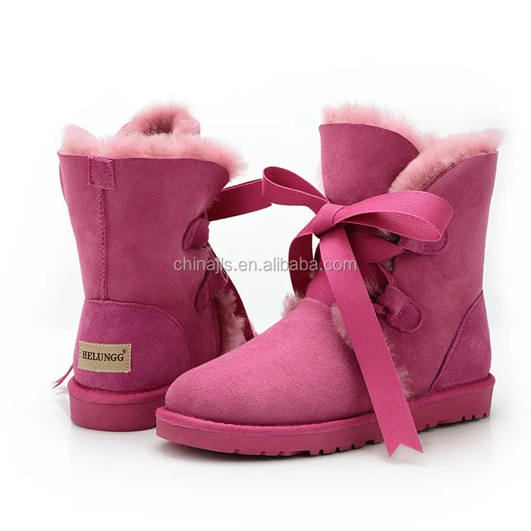 2023 factory price Warm durable cheap winter sheepskin Snow Boots for women