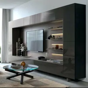 Lack mit Melamin platte Modular Modern Design TV-Schrank mit Wandschrank