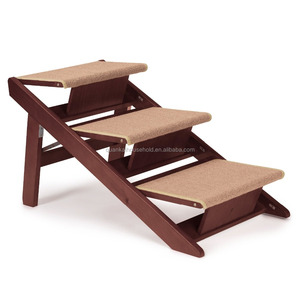 Bamboo 3-<strong>Step</strong> Pet <strong>Stool</strong> Dog Ramp <strong>Steps</strong> - Product Image 1