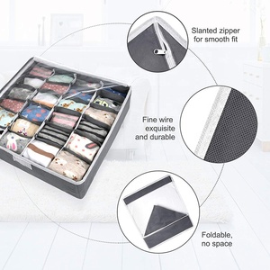 <span class=keywords><strong>Caja</strong></span> de almacenamiento dividida <span class=keywords><strong>plegable</strong></span> para calcetines <span class=keywords><strong>con</strong></span> tapas, organizador de armario para calcetines, organizador de bolsas de ropa, cajas de cajones para almacenamiento conveniente - Product Image 3