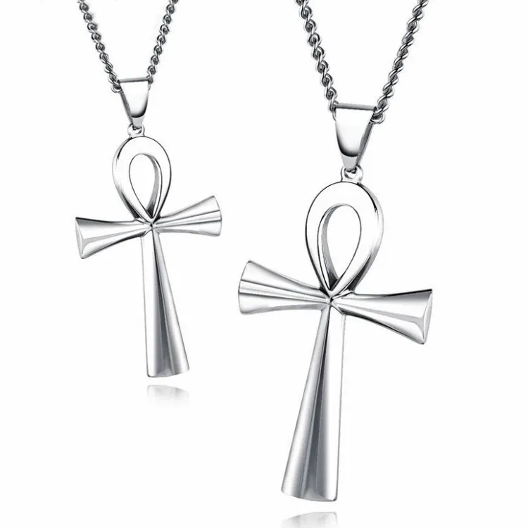 Pendentif avec croix, cristal, jésus, Crucifix 316l, en acier inoxydable chromé