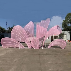 2019 Thiết Kế Mới Nền Sân Khấu Của Lớn Vàng Cánh Hoa Nền Cho Vườn Đám Cưới - Product Image 4