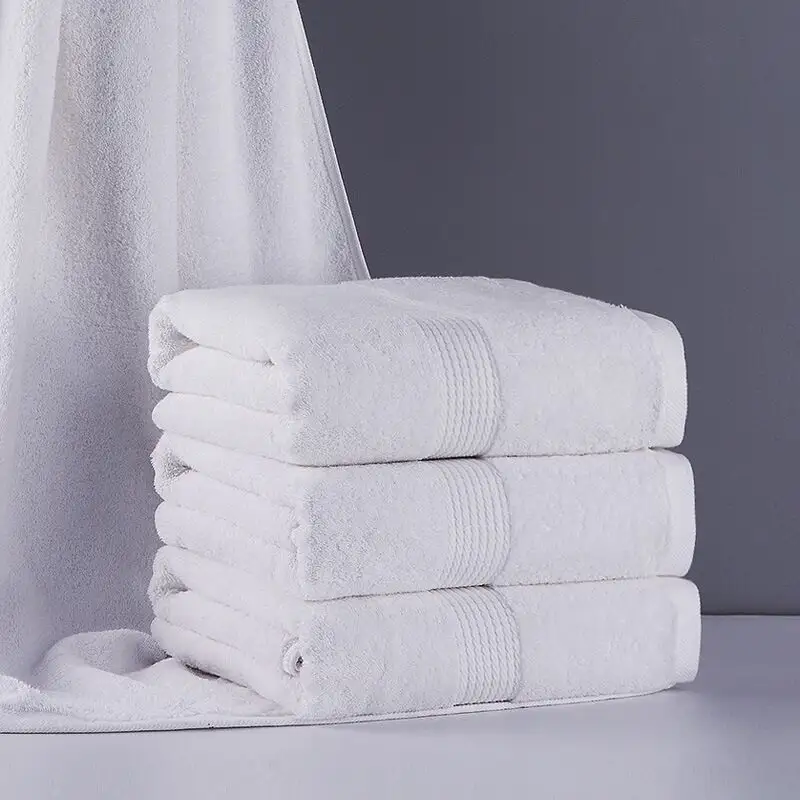 High quality thick wholesale 100% cotton custom white terry hotel set bath towels manufacture