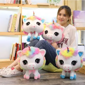 Peluche de unicornio de colores, caballo del arcoíris, animales de peluche, muñecos de poni para niños, bebés, cumpleaños y Navidad