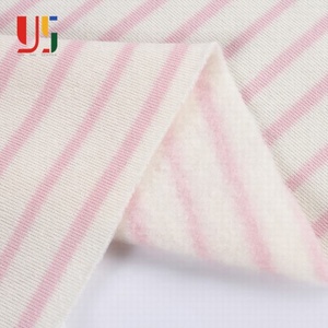 Cotone bianco e rosa <span class=keywords><strong>spandex</strong></span> melange francese terry del bambino poli a righe tessuto in pile - Product Image 4